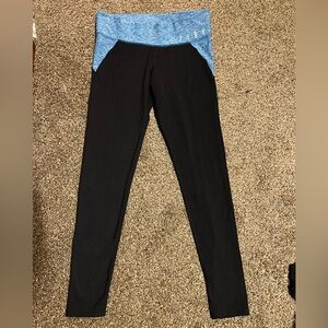 PINK Victoria's Secret Black and Blue Yoga Leggings